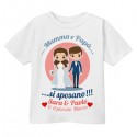  T-shirt bimbo o bimba Mamma e papà si sposano! Annuncio matrimonio personalizzato con nomi degli sposi e bimbo o bimba! 