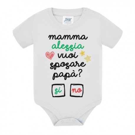  Body bimbo o bimba Mamma vuoi sposare papà? Si o No! Personalizzato con Nome della sposa! Idea regalo matrimonio! 