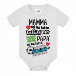 Body bimbo o bimba Mamma mi ha fatto bellissimo, papà Napoletano! Pallone palla calcio, sport, campionato!