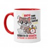 Tazza mug color rossa 11 oz Gatto divertente rapito, richiesta di risgatto un milione di croccantini!
