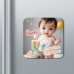 Set di 10 calamite magneti Primo Compleanno, 1 anno, personalizzate con nome bimbo! Bomboniera festa! Bambino bebè carino!