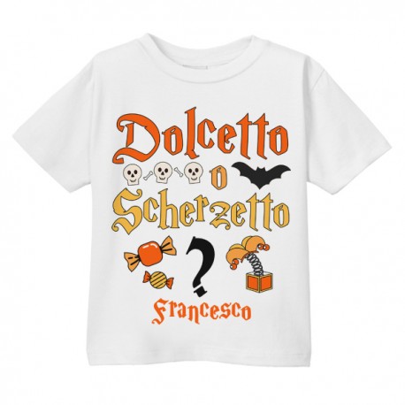  T-shirt maglietta bimbo bimba festa Halloween, dolcetto o scherzetto! Personalizzata con nome! 