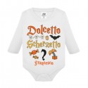  Body bimbo bimba manica lunga festa Halloween, dolcetto o scherzetto! Personalizzato con nome! 