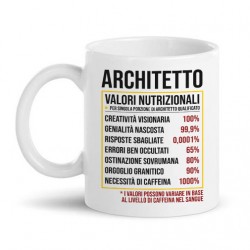 Tazza mug 11 oz bianca Valori nutrizionali Architetto divertenti! Idea regalo laurea architettura!