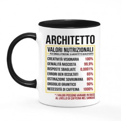 Tazza mug 11 oz nera Valori nutrizionali Architetto divertenti! Idea regalo laurea architettura!