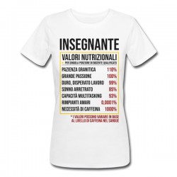 T-Shirt Maglietta Donna Valori nutrizionali Insegnante! Regalo docente, professore, professoressa, maestra, scuola!
