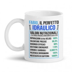 Tazza mug 11 oz Valori nutrizionali idraulico divertenti! Idea regalo personalizzata con nome!