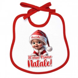 Bavaglino bavetta Il Mio Primo 1° Natale, personalizzato con nome di bimbo o bimba! Bebè carino!