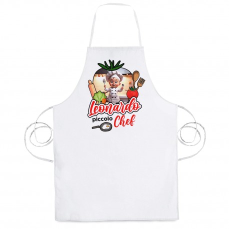 Grembiule bimbo o bimba Piccolo Chef, personalizzato con nome! Idea regalo divertente per piccolo cuoco, piccola chef in cucina!