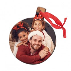  Ornamento rotondo per albero di Natale personalizzato con la tua foto! Stampa fronte + retro! 