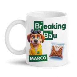 Tazza mug 11 oz Breaking Bau, cane divertente e croccantini, personalizzata con nome! Ispirata alla serie tv!