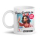 Tazza mug 11 oz Sono famosa su, personalizzata con logo del social che vuoi e tuo nickname online! Scritte nere!