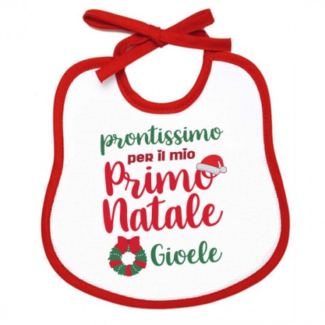 Bavaglino bimbo bavetta Prontissimo per il mio Primo Natale! Personalizzato con il suo nome!