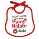 Bavaglino bimba bavetta Prontissima per il mio Primo Natale! Personalizzato con il suo nome!