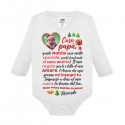 Body bimbo bimba manica lunga Caro papà, letterina primo Natale! Personalizzato con nome! 