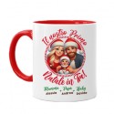 Tazza color mug 11 oz Primo natale in tre! Personalizzata con nomi, mamma papà e bimbo o bimba! Famiglia 2