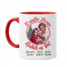 Tazza color mug 11 oz Primo natale in tre! Personalizzata con nomi, mamma papà e bimbo o bimba! Famiglia 5