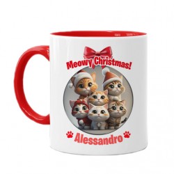 Tazza color mug 11 oz Meowy Christmas gattini natalizi carini! Personalizzata con nome! Idea regalo!