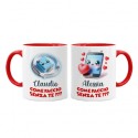 Coppia tazze color mug 11 oz Come faccio senza te SMARTPHONE E CARICABATTERIE, personalizzate con nomi! San Valentino!