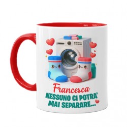 Tazza mug 11 oz Nessuno ci potrà mai separare, calzini in lavatrice, personalizzata con nome, regalo San valentino!