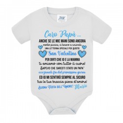  Body neonato San Valentino, Caro Papà io e mamma ti amiamo! Personalizzato con nome bimbo! Festa dell'amore! 