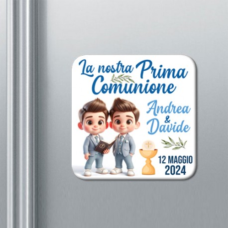 Set x 10 calamite Prima Comunione PERSONALIZZABILI CON NOMI e DATA! Bomboniera fratelli gemelli!