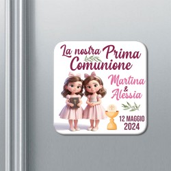 Set x 10 calamite Prima Comunione PERSONALIZZABILI CON NOMI e DATA! Bomboniera sorelle gemelle!