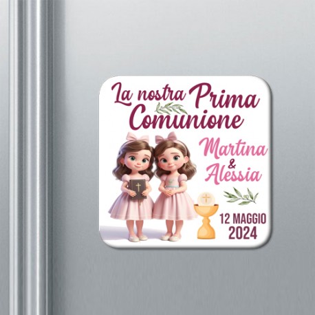 Set x 10 calamite Prima Comunione PERSONALIZZABILI CON NOMI e DATA! Bomboniera sorelle gemelle!