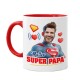 Tazza color mug 11 oz Super papà! Personalizzata con nome e la sua foto nella faccia! Festa del papà divertente!