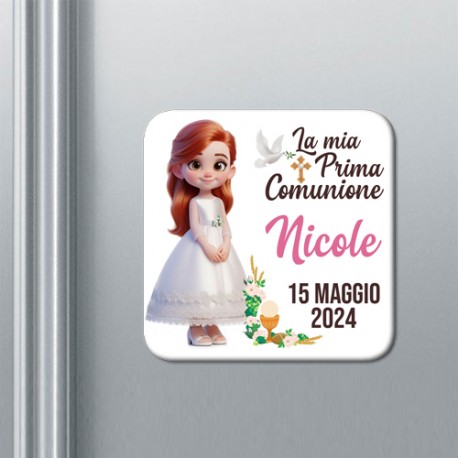 Set x 10 calamite Prima Comunione PERSONALIZZABILI CON NOME e DATA! Bomboniera bimba capelli rossi!