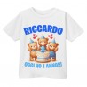  T-Shirt Maglietta Bimbo Primo Compleanno Adesso Ho 1 Anno! Personalizzata con Nome! Orsetti orsacchiotti Carini!