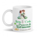 Tazza mug 11oz Promessa di matrimonio, personalizzata con nomi e data! Nozze, sposi, mod. B