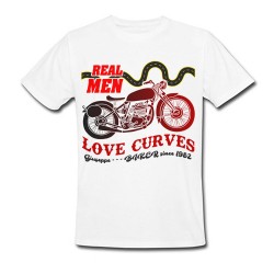 T-Shirt Maglietta Uomo moto e curve! Biker, motocicletta, personalizzata con nome e anno di nascita!