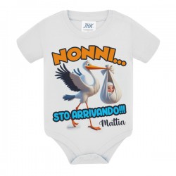 Body bimbo Nonni sto arrivando! Cicogna, annuncio gravidanza! Personalizzabile con nome!