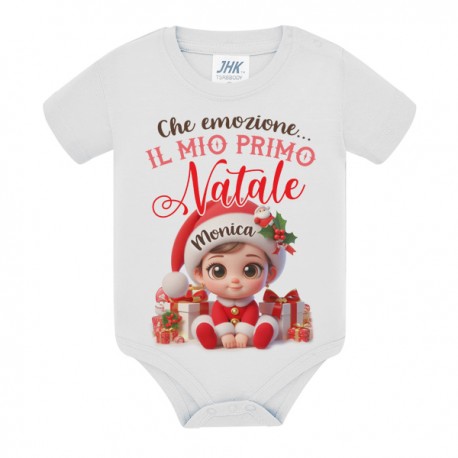 Body bimba Che emozione, il mio primo Natale! Personalizzabile con nome!