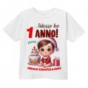 T-shirt maglietta bimbo Primo Compleanno 1 anno Natale! Personalizzata con nome!