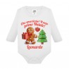 Body bimbo bimba manica lunga Il mio primo Natale! Personalizzato con nome! Biscottino!