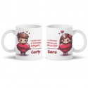 Coppia di tazze mug 11 oz I nostri cuori stesso filo, personalizzate con nomi! Regalo romantico amore ti amo San Valentino! 