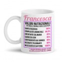 Tazza mug 11oz Valori nutrizionali moglie, personalizzata con nome! Regalo divertente amore ti amo San Valentino! 