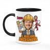 Tazza mug color nera 11oz Migliore ingegnere, personalizzabile con nome e faccia nel disegno! Regalo divertente ingegneria!