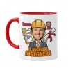Tazza mug color rossa 11oz Migliore ingegnere, personalizzabile con nome e faccia nel disegno! Regalo divertente ingegneria!