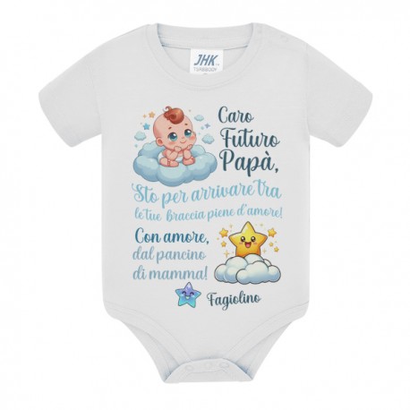 Body bimbo Ciao futuro papà! Con amore dal pancino di mamma! Personalizzabile con nome o soprannome bebè! Annuncio gravidanza! 