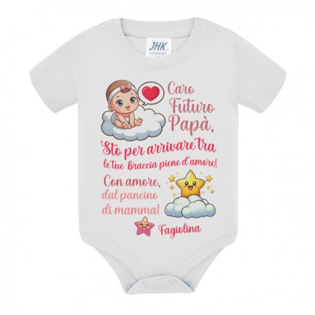 Body bimba Ciao futuro papà! Con amore dal pancino di mamma! Personalizzabile con nome o soprannome bebè! Annuncio gravidanza! 