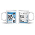 Tazza mug 11oz Lacrime amare di studente, divertente regalo per esami, scuola, università! Stampa avanti e indietro! Azzurra!