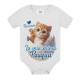 Body bimbo e bimba La mia prima Pasqua, personalizzato con nome! Gattino, ovetto, azzurro!