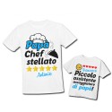 Pacchetto t-shirt magliette uomo e bimbo coppia padre figlio Chef e assaggiatore! Festa del papà! Personalizzabili con nomi!