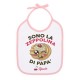Bavaglino bimba bavetta Sono la zeppolina di papà! Personalizzato con il nome! Festa del papà! Bordino rosa!