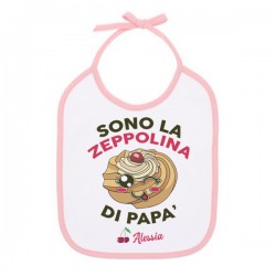 Bavaglino bimba bavetta Sono la zeppolina di papà! Personalizzato con il nome! Festa del papà! Bordino rosa!