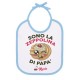 Bavaglino bimbo bavetta Sono la zeppolina di papà! Personalizzato con il nome! Festa del papà! Bordino azzurro!