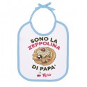 Bavaglino bimbo bavetta Sono la zeppolina di papà! Personalizzato con il nome! Festa del papà! Bordino azzurro!